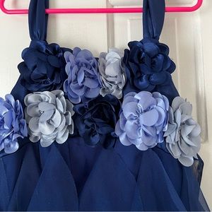 Biscotti navy blue 3D flower dress